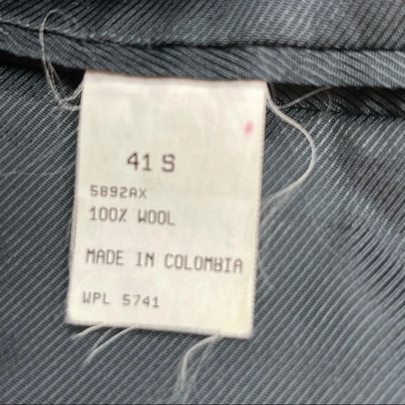 Vtg OSCAR DE LA RENTA Men’s Charcoal Houndstooth Plaid Sport Wool Coat Size 41S - Picture 10 of 10